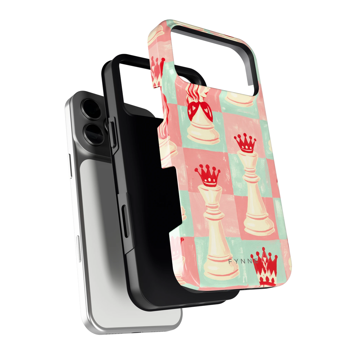 Pastel Schaakspel hoesje voor iPhone 17 Pro Max, los van de telefoon