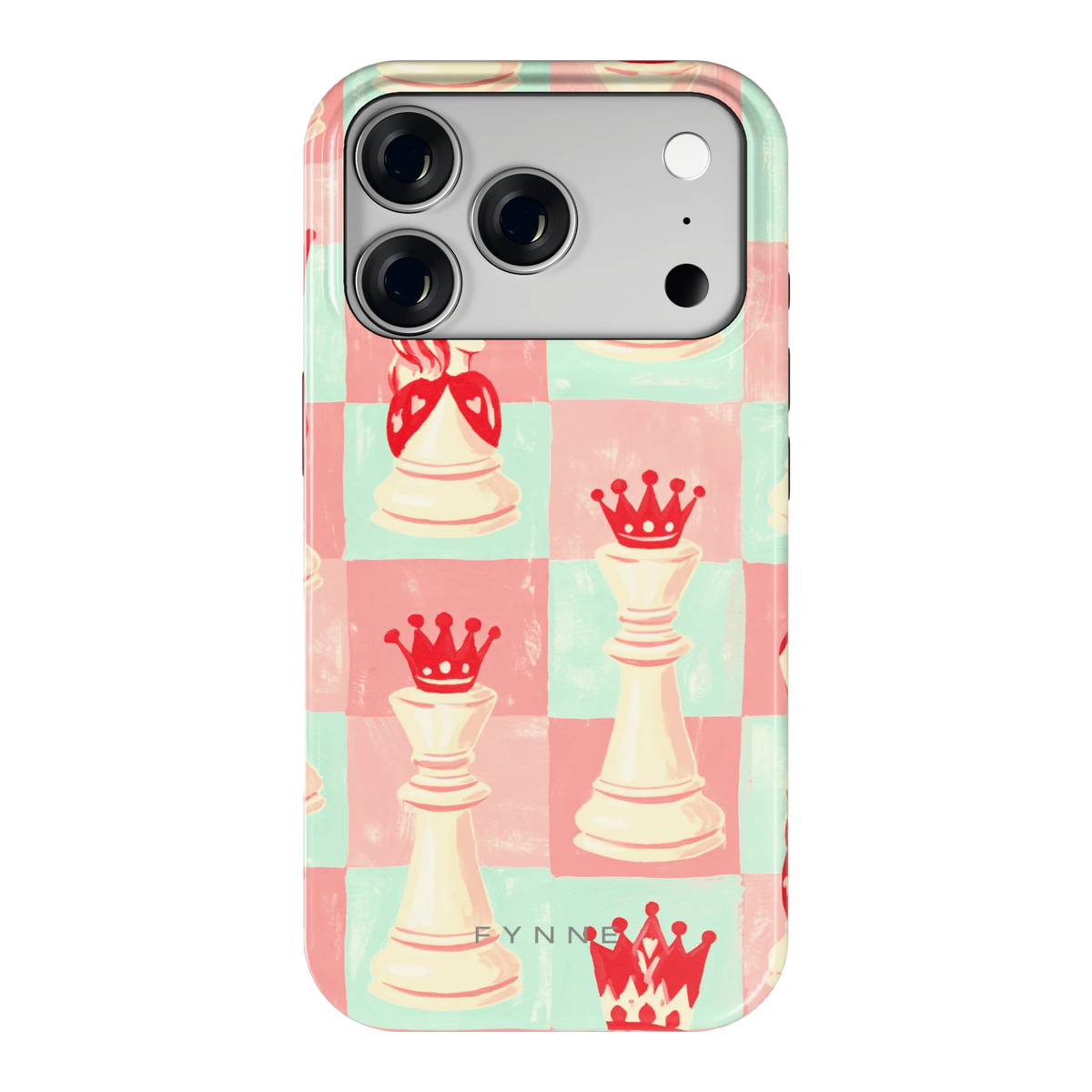 Pastel Schaakspel hoesje voor iPhone 18 Pro, achterkant