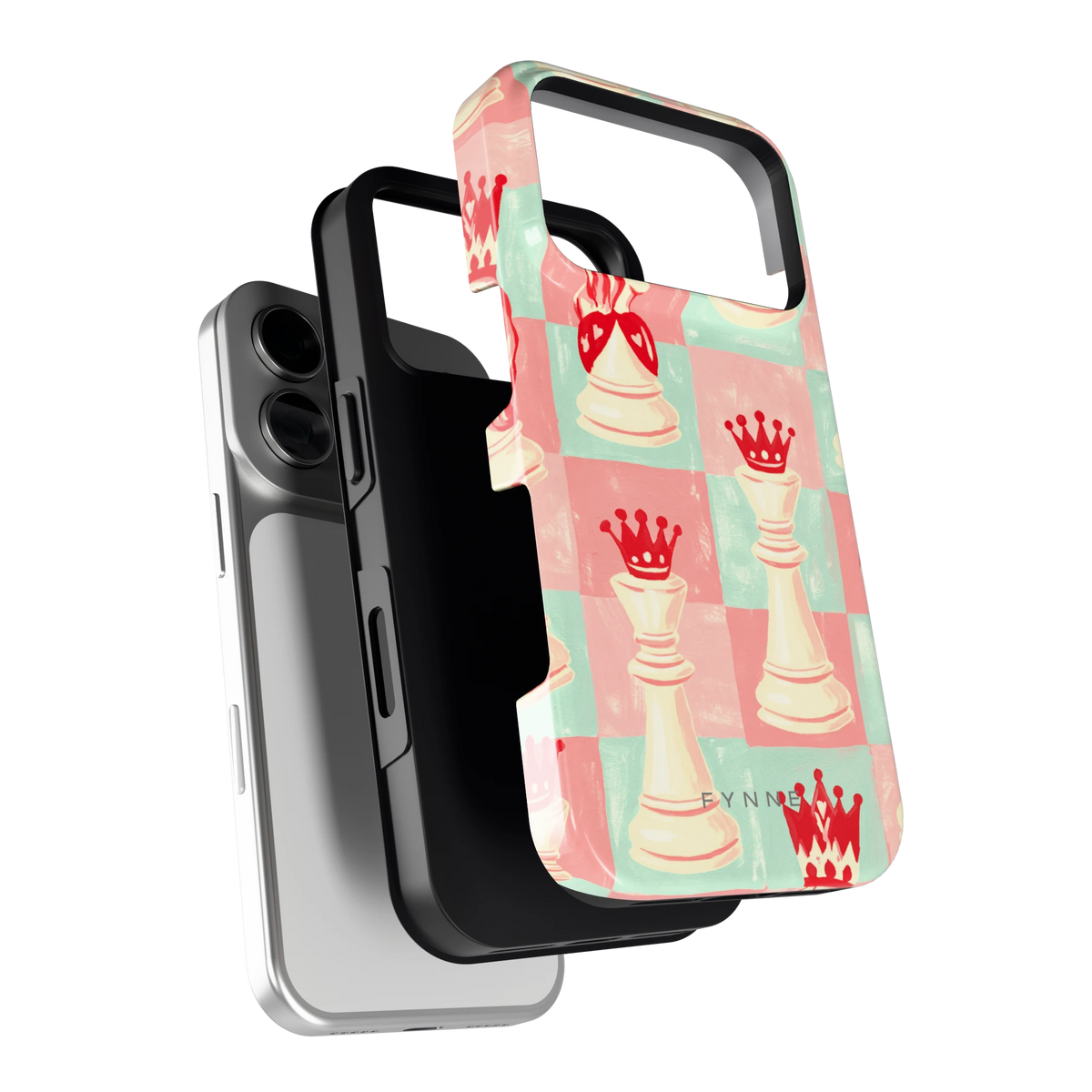 Pastel Schaakspel hoesje voor iPhone 18 Pro, los van de telefoon