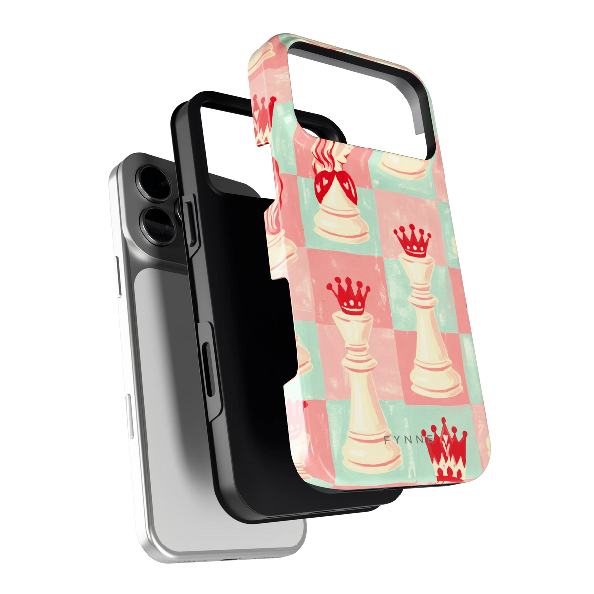 Pastel Schaakspel hoesje voor iPhone 18 Pro Max, los van de telefoon