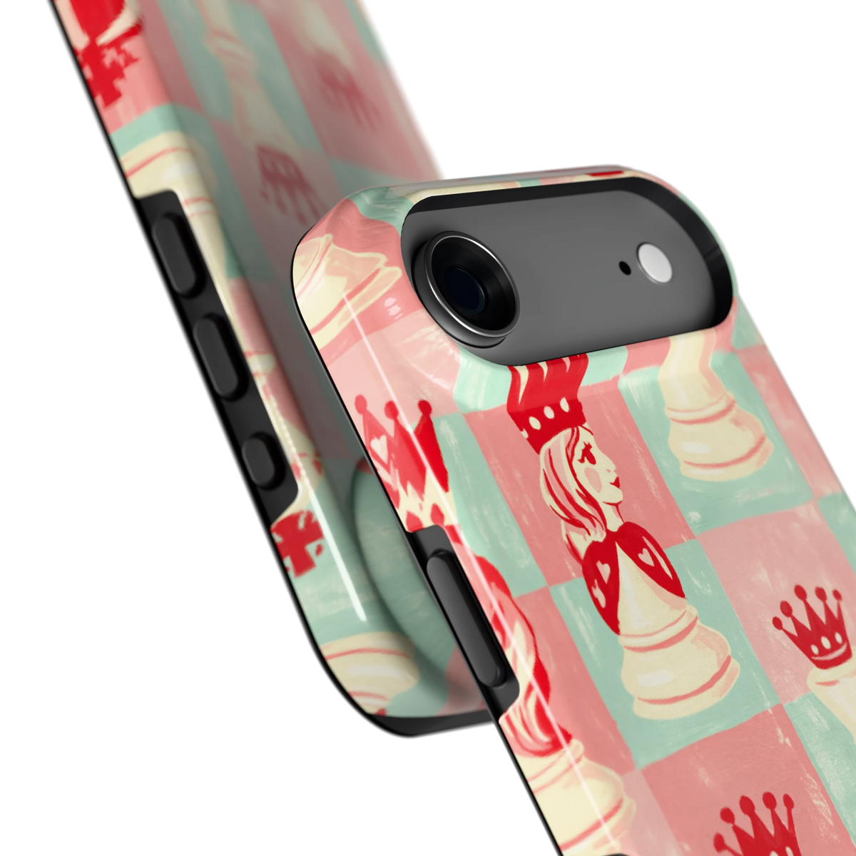Pastel Schaakspel hoesje voor iPhone Air, close-up