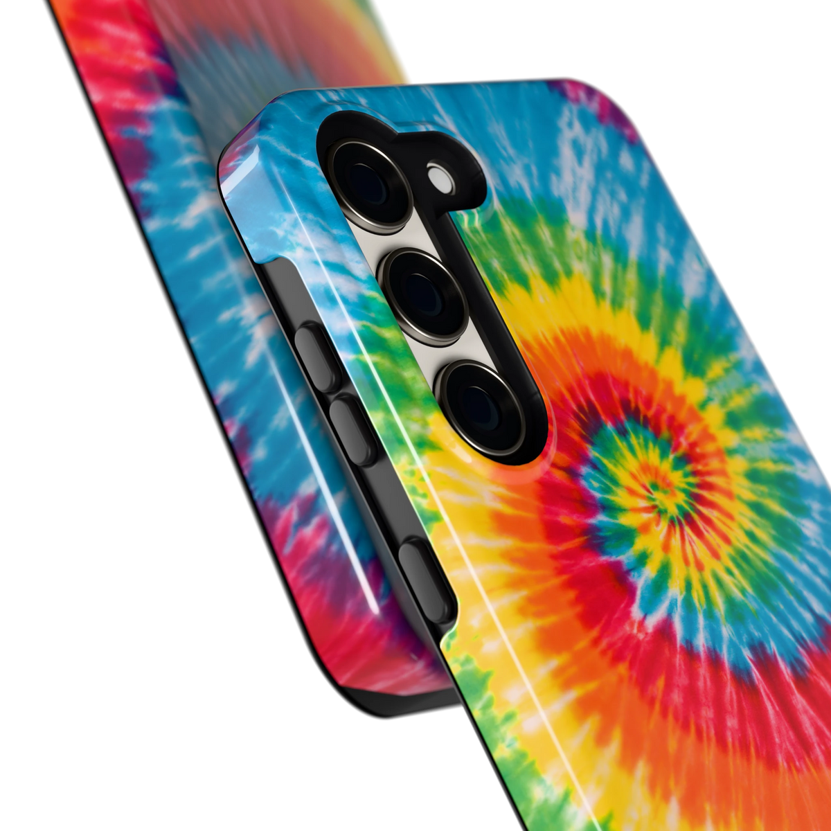 Regenboogspiraal hoesje voor Galaxy S23, close-up