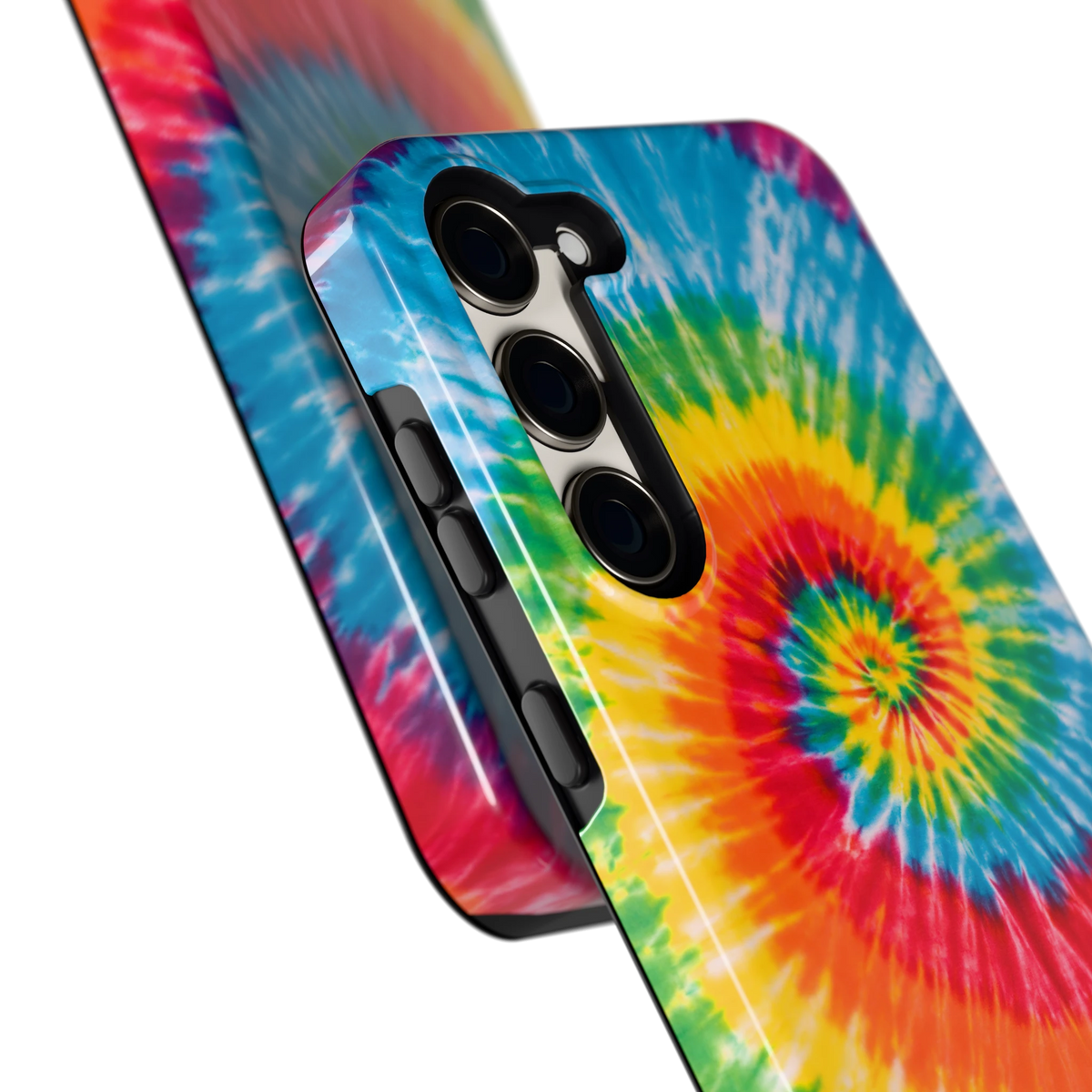 Regenboogspiraal hoesje voor Galaxy S23+, close-up