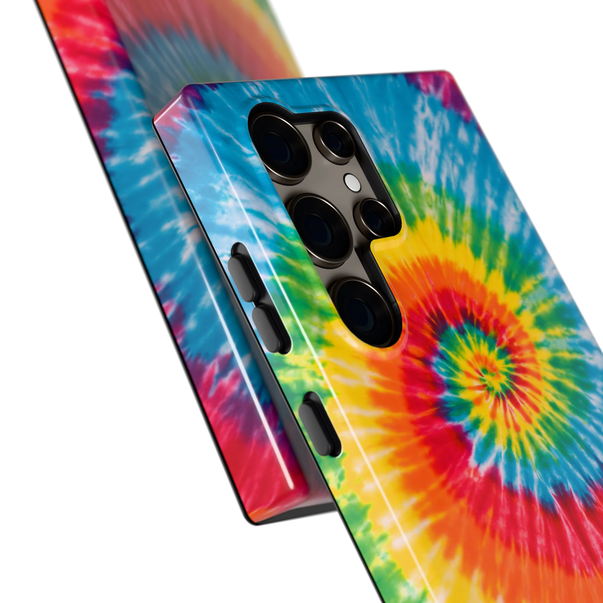 Regenboogspiraal hoesje voor Galaxy S24 Ultra, close-up