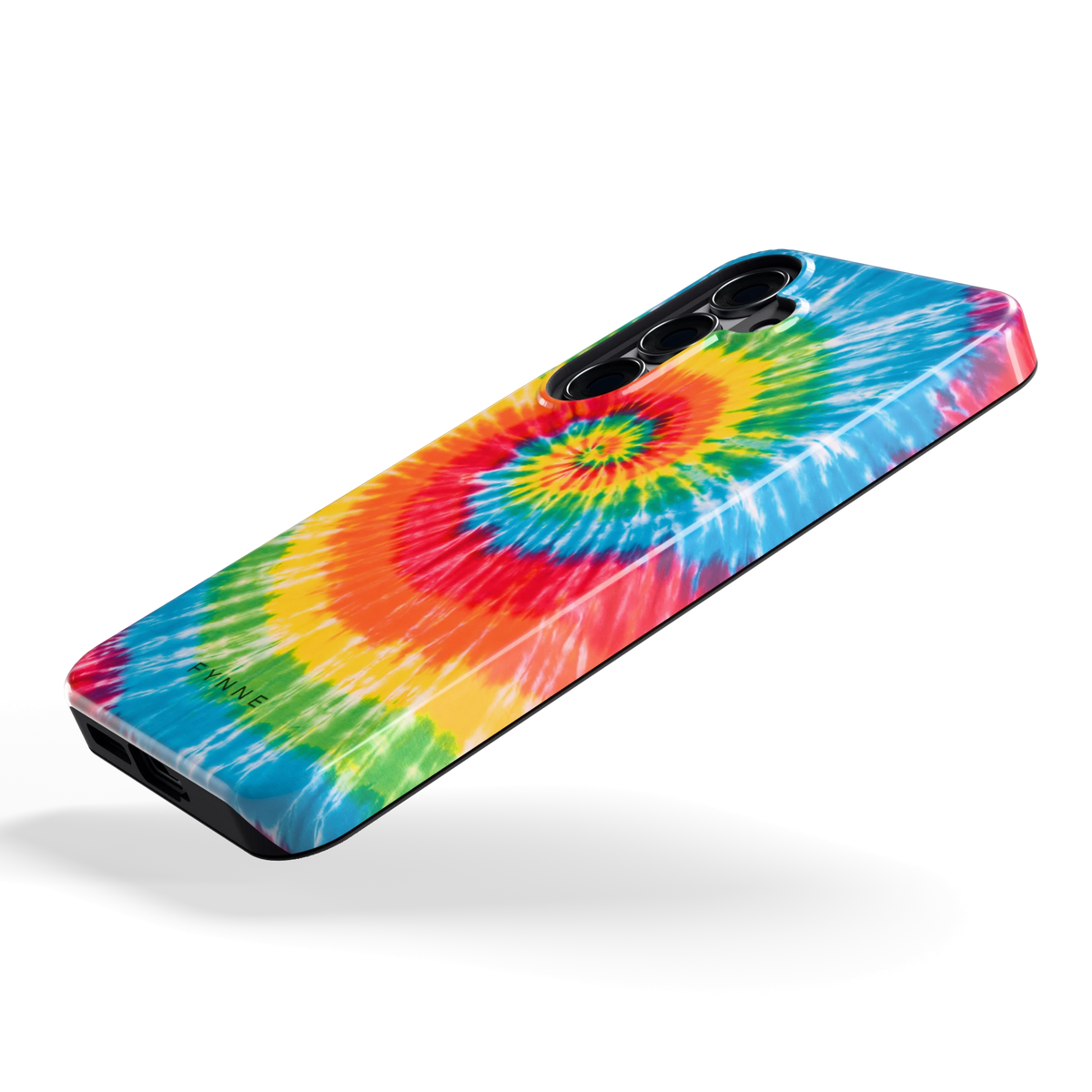 Regenboogspiraal hoesje voor Galaxy S25, schuin