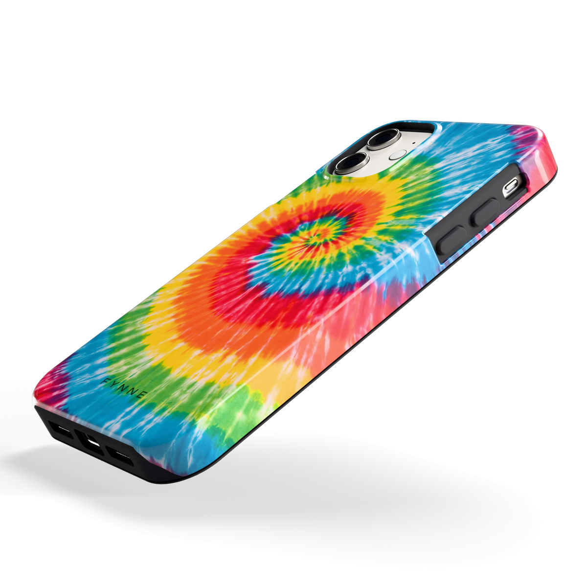 Regenboogspiraal hoesje voor iPhone 11, schuin