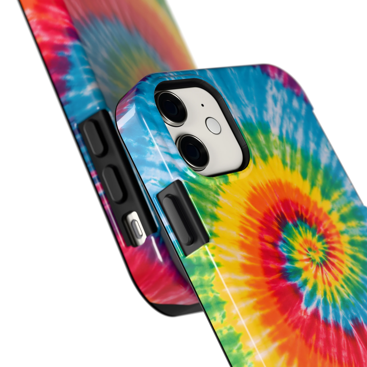 Regenboogspiraal hoesje voor iPhone 11, close-up