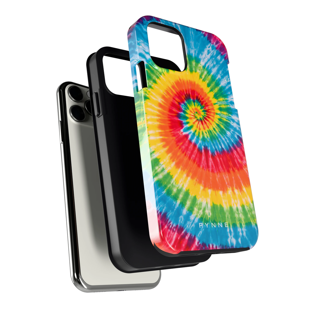 Regenboogspiraal hoesje voor iPhone 11 Pro, los van de telefoon