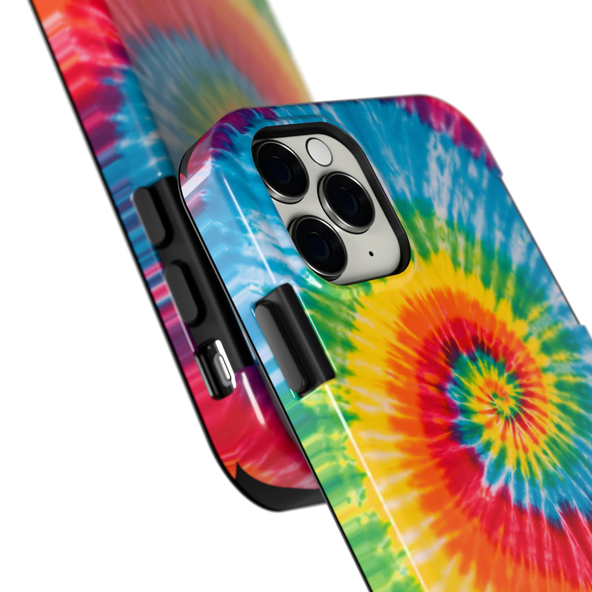 Regenboogspiraal hoesje voor iPhone 11 Pro, close-up