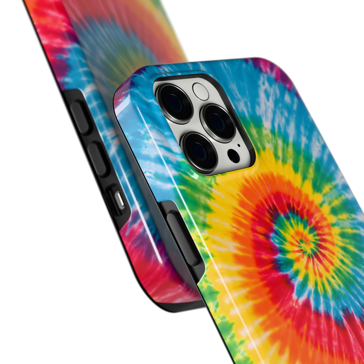 Regenboogspiraal hoesje voor iPhone 12 Pro Max, close-up