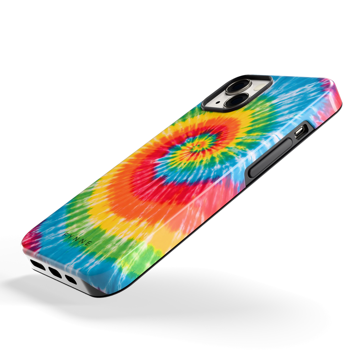 Regenboogspiraal hoesje voor iPhone 13, schuin