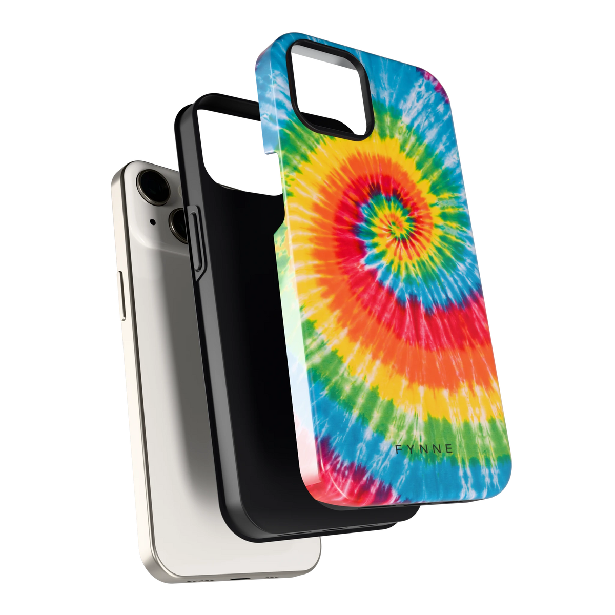 Regenboogspiraal hoesje voor iPhone 13, los van de telefoon