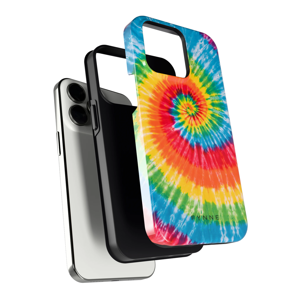 Regenboogspiraal hoesje voor iPhone 13 Pro, los van de telefoon