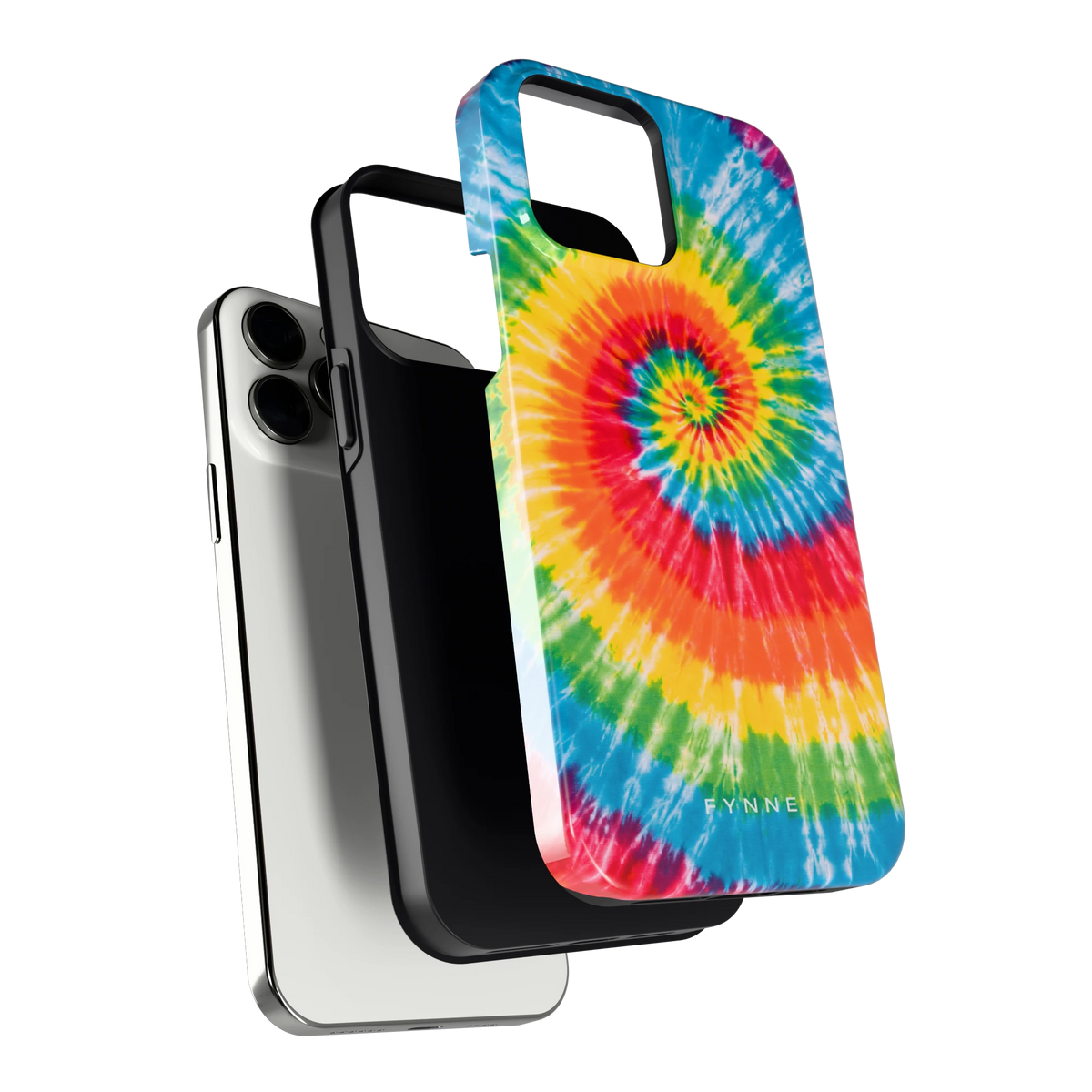 Regenboogspiraal hoesje voor iPhone 13 Pro Max, los van de telefoon