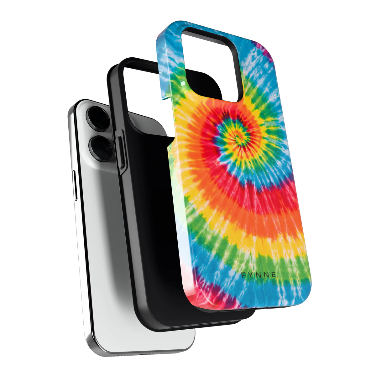 Regenboogspiraal hoesje voor iPhone 14 Pro, los van de telefoon