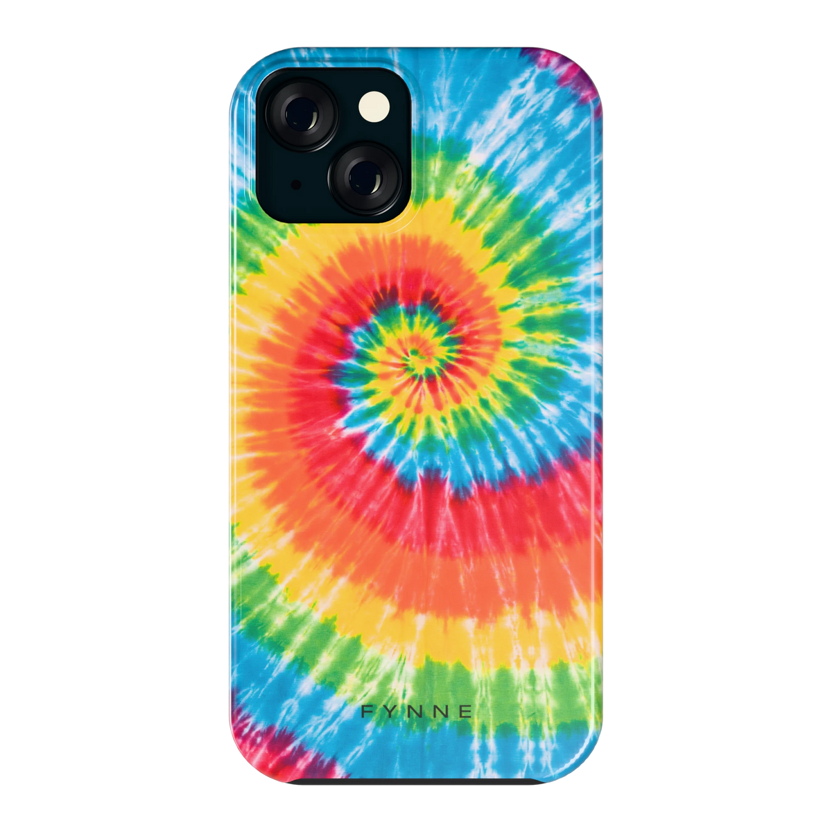 Regenboogspiraal hoesje voor iPhone 15, achterkant