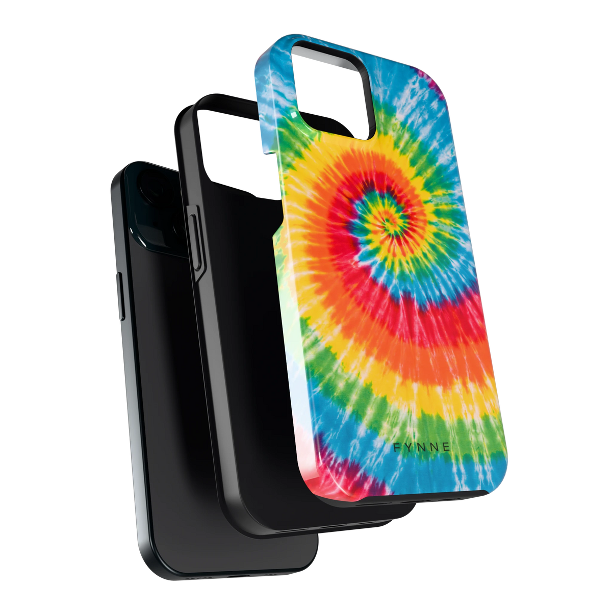 Regenboogspiraal hoesje voor iPhone 15, los van de telefoon