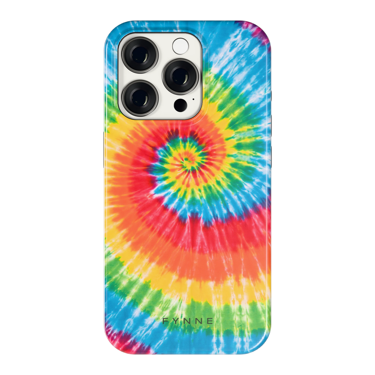 Regenboogspiraal hoesje voor iPhone 15 Pro, achterkant
