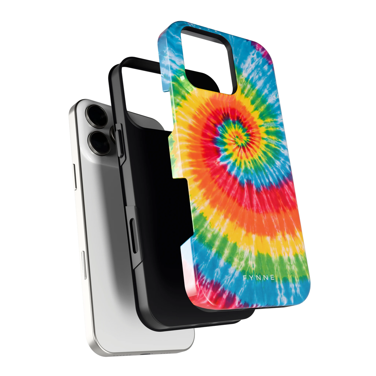 Regenboogspiraal hoesje voor iPhone 16 Pro Max, los van de telefoon