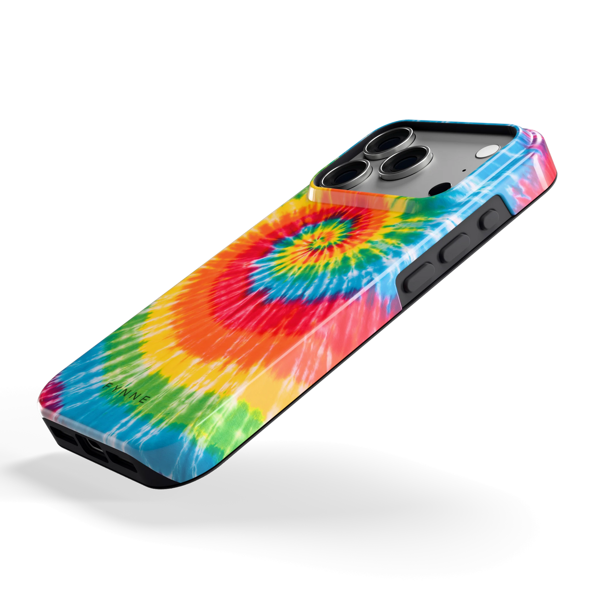 Regenboogspiraal hoesje voor iPhone 18 Pro, schuin