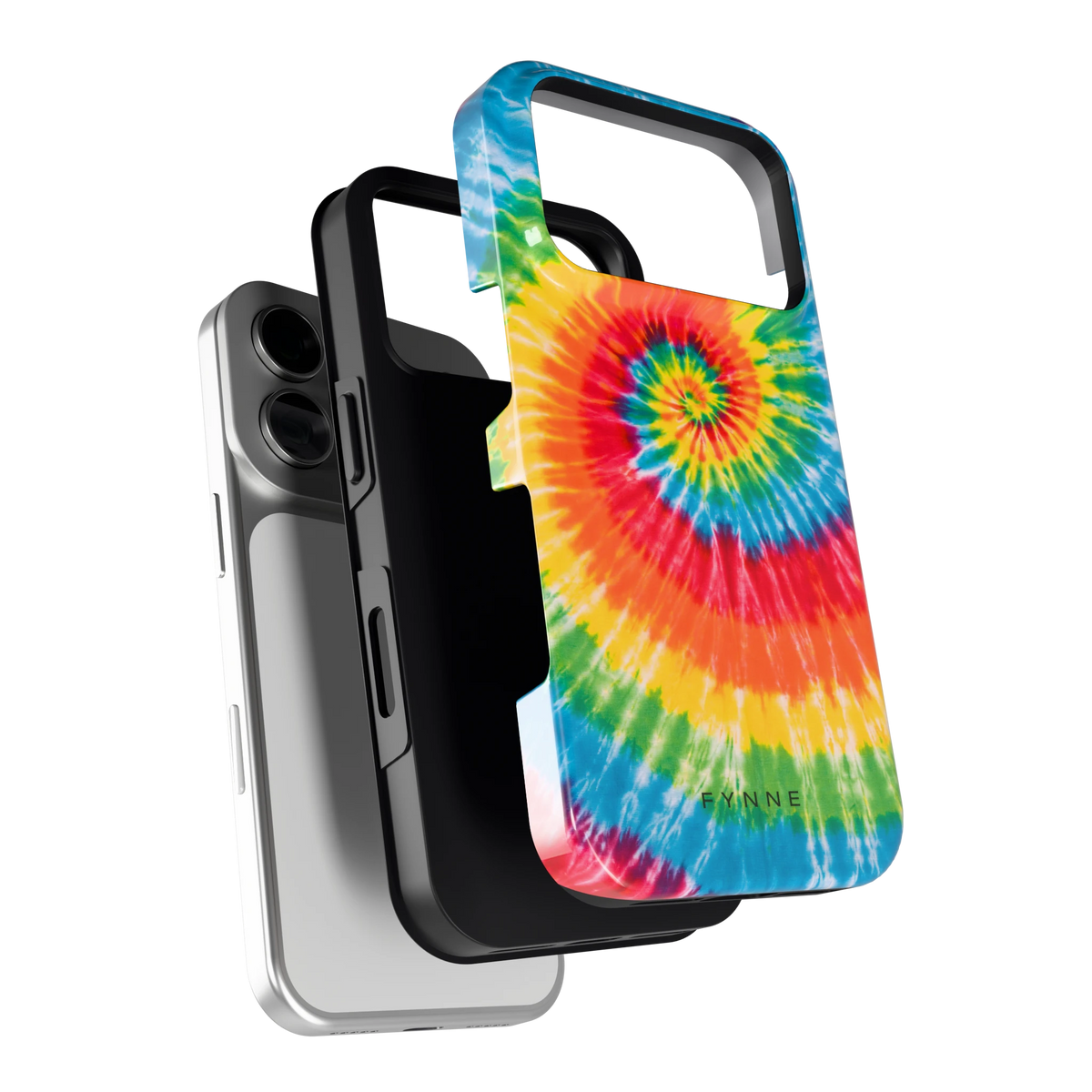 Regenboogspiraal hoesje voor iPhone 18 Pro, los van de telefoon