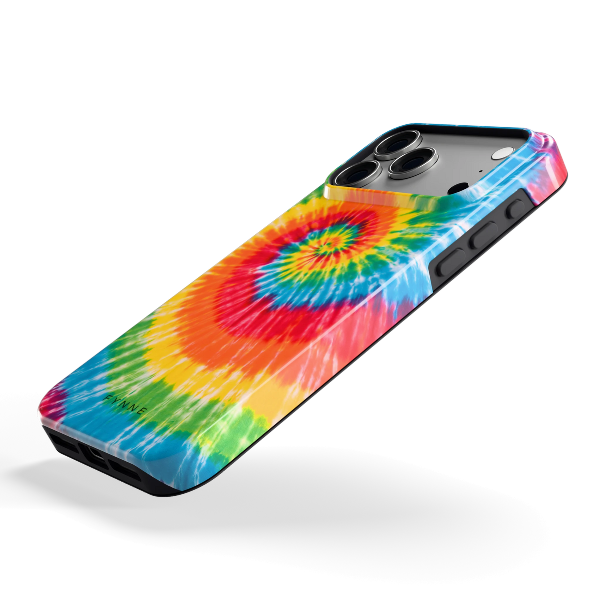 Regenboogspiraal hoesje voor iPhone 18 Pro Max, schuin