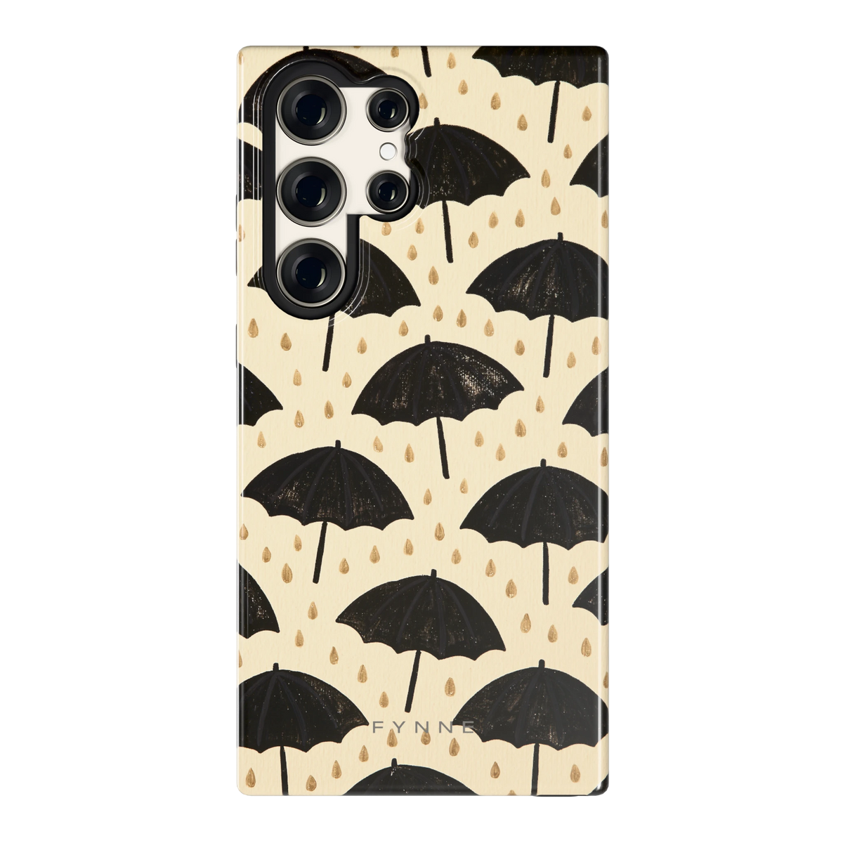 Paraplu's in de Regen hoesje voor Galaxy S23 Ultra, achterkant