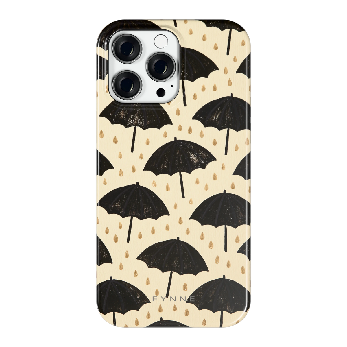 Paraplu's in de Regen hoesje voor iPhone 14 Pro Max, achterkant
