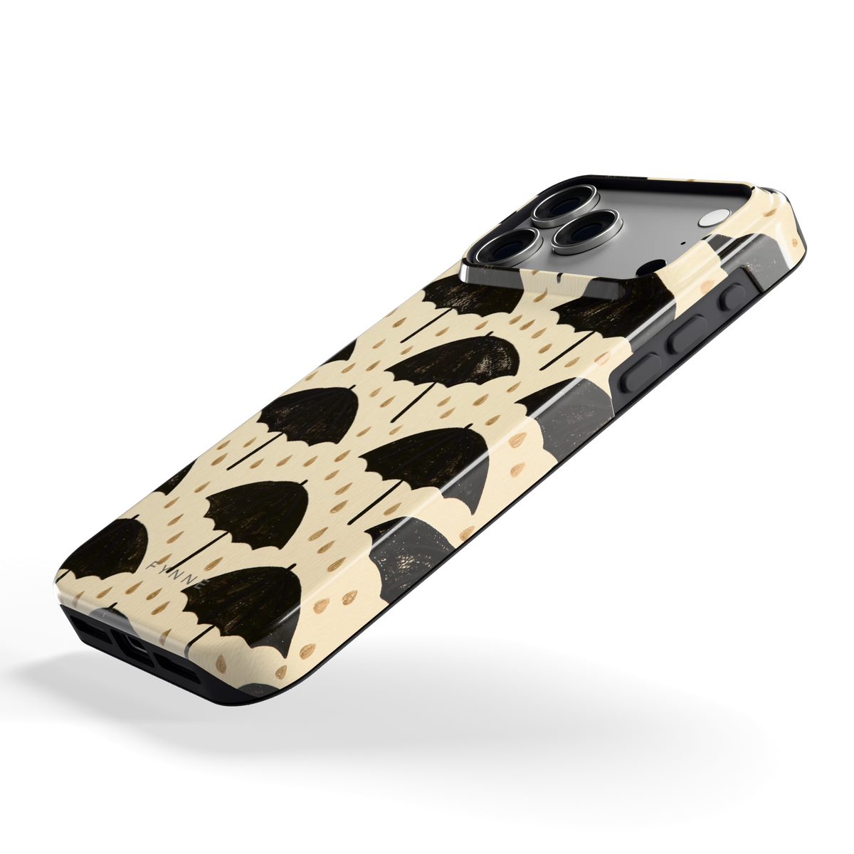 Paraplu's in de Regen hoesje voor iPhone 18 Pro Max, schuin