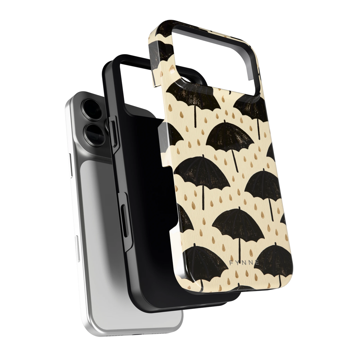 Paraplu's in de Regen hoesje voor iPhone 18 Pro Max, los van de telefoon