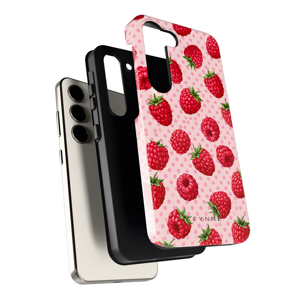 Frambozen Stippen hoesje voor Galaxy S23, los van de telefoon