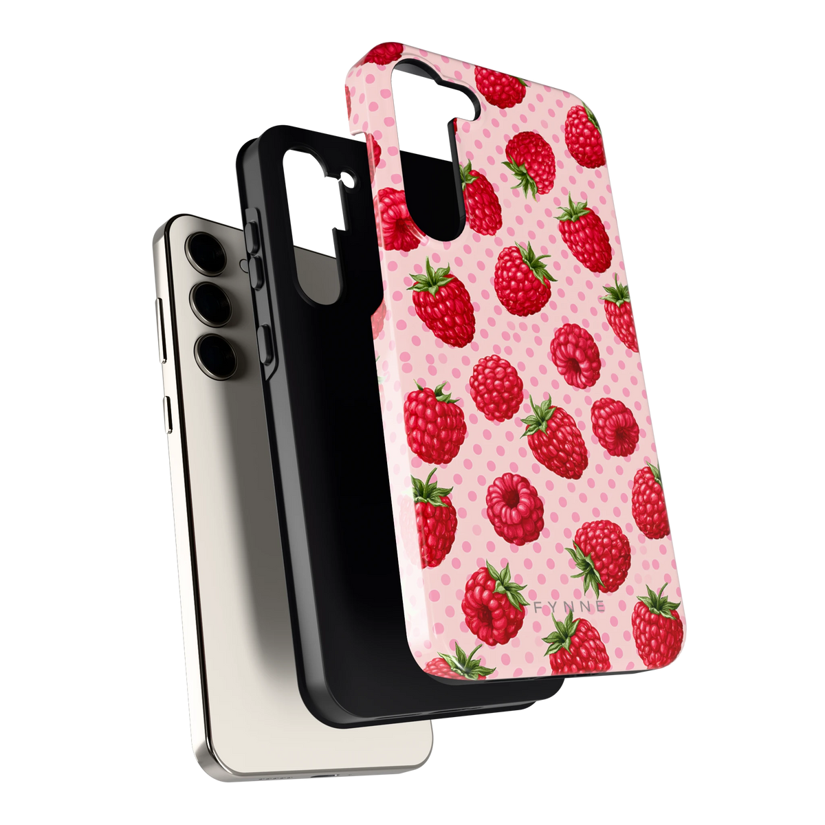 Frambozen Stippen hoesje voor Galaxy S23+, los van de telefoon