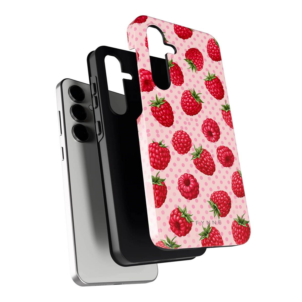 Frambozen Stippen hoesje voor Galaxy S24 FE, los van de telefoon