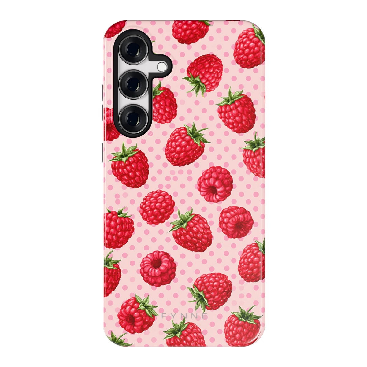 Frambozen Stippen hoesje voor Galaxy S24+, achterkant