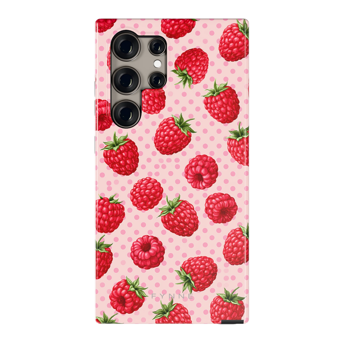 Frambozen Stippen hoesje voor Galaxy S24 Ultra, achterkant