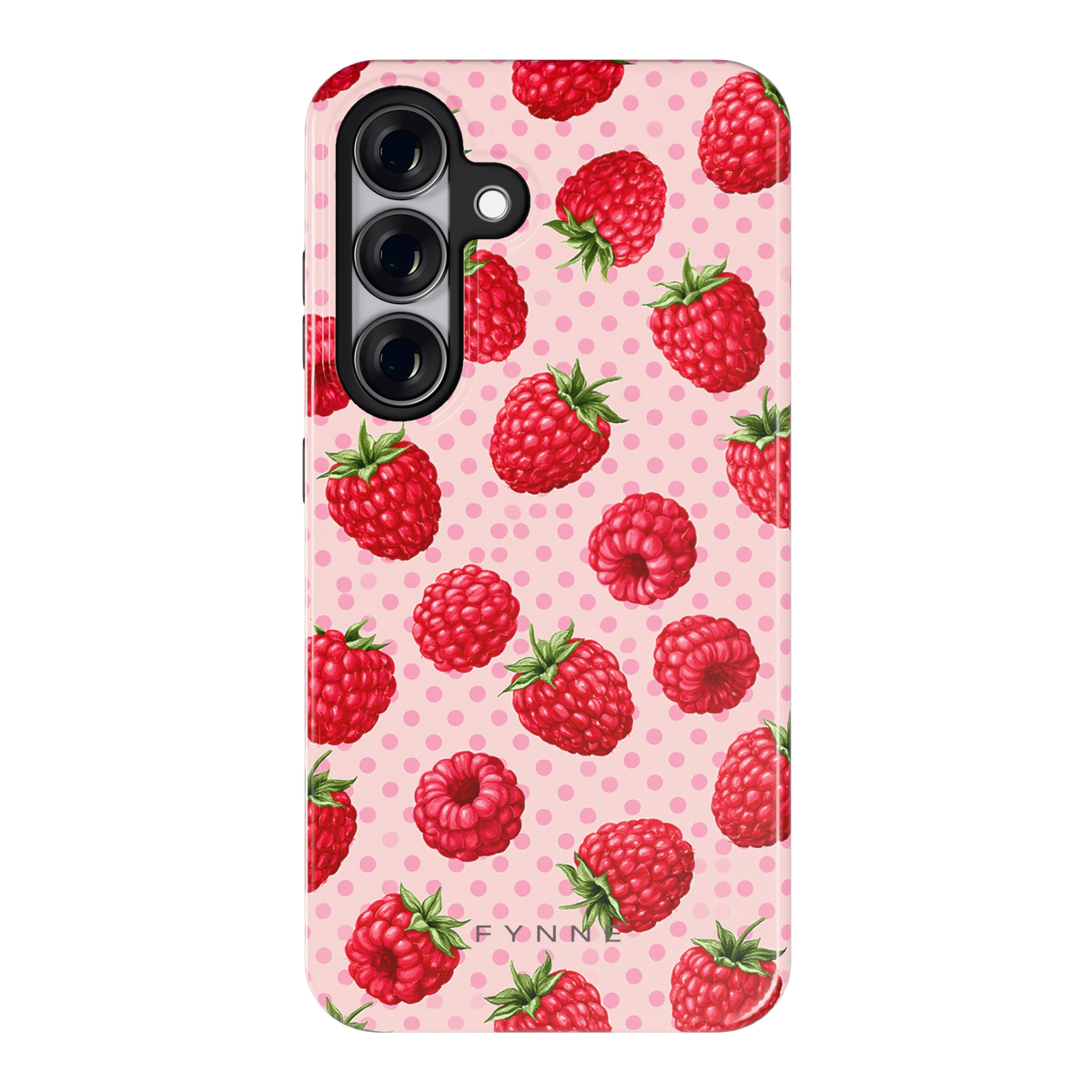 Frambozen Stippen hoesje voor Galaxy S25, achterkant