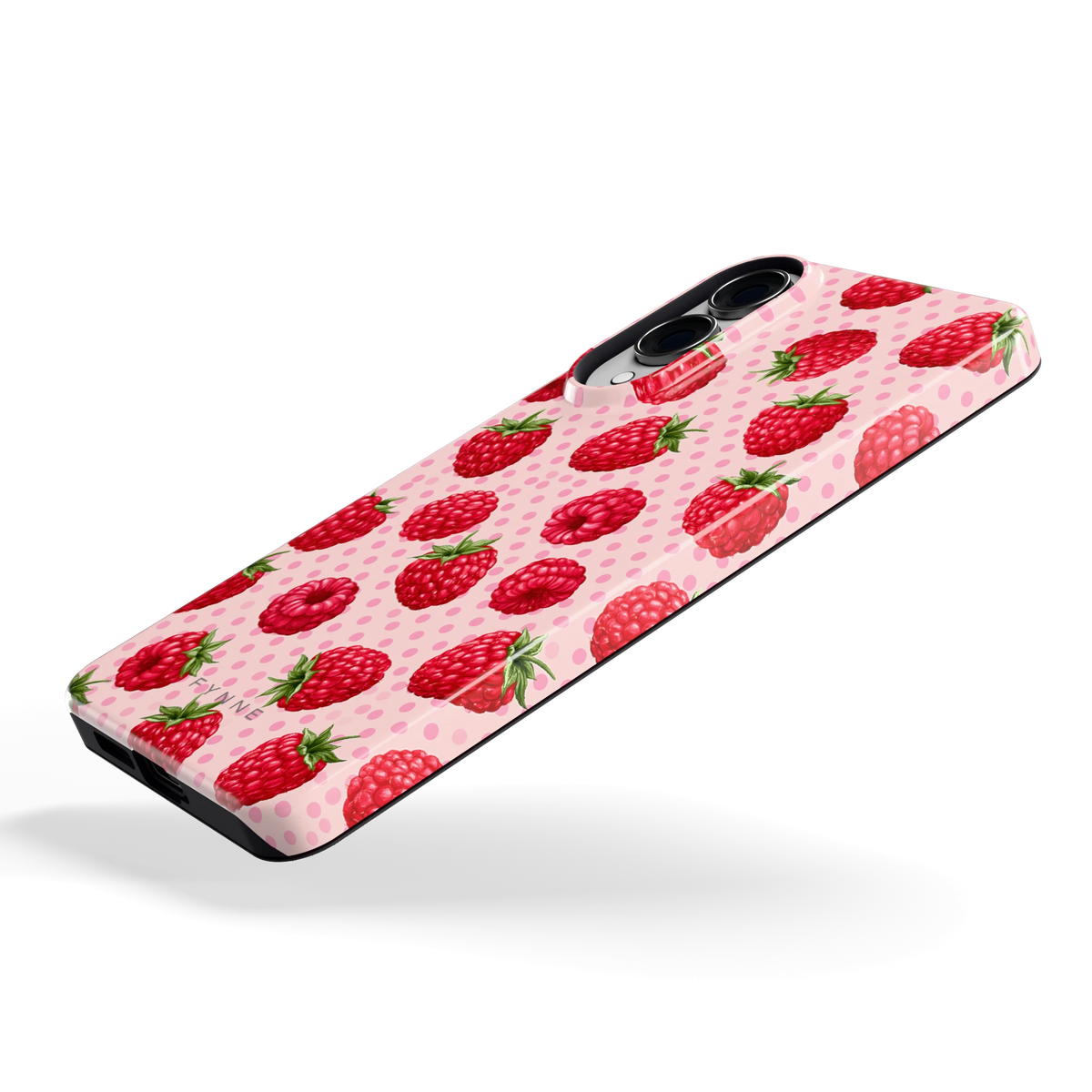 Frambozen Stippen hoesje voor Galaxy S25 Edge, schuin