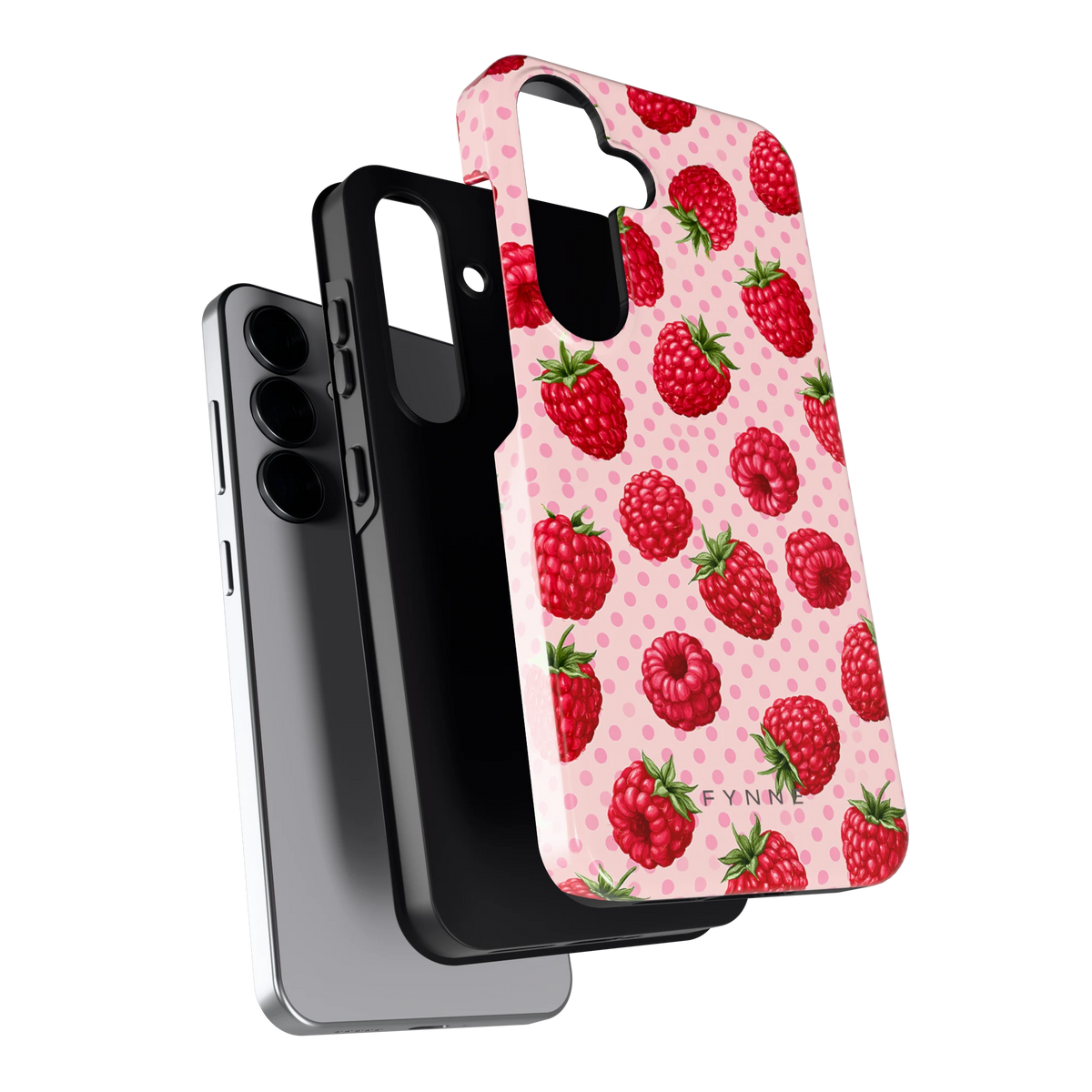Frambozen Stippen hoesje voor Galaxy S25, los van de telefoon