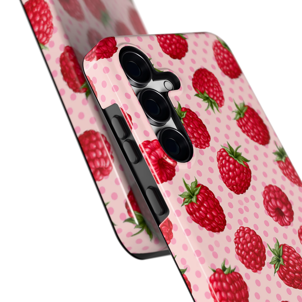 Frambozen Stippen hoesje voor Galaxy S25 FE, close-up