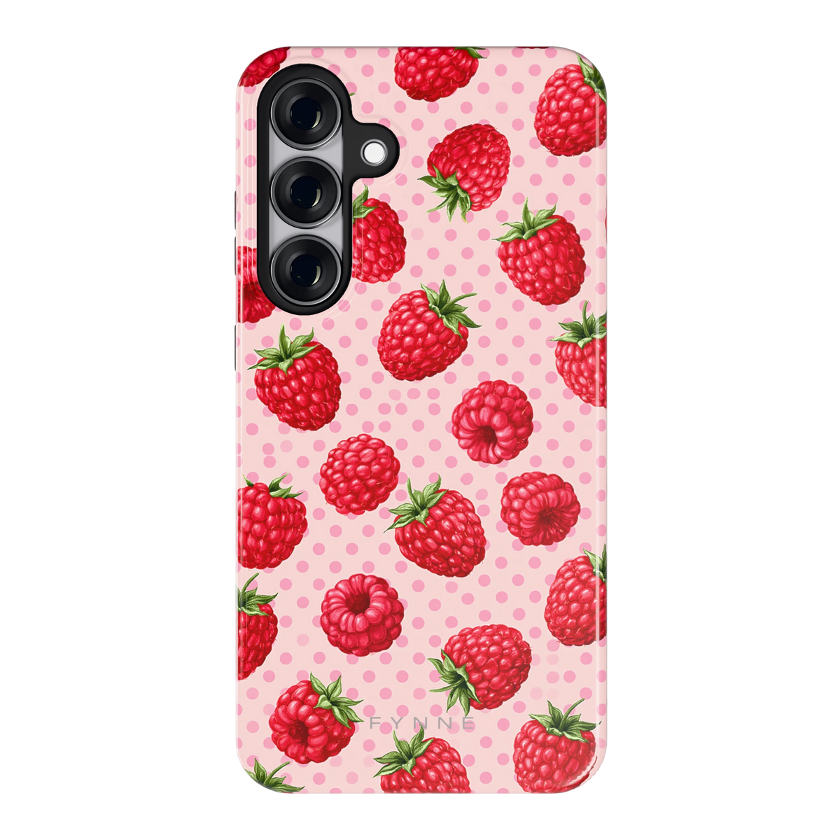 Frambozen Stippen hoesje voor Galaxy S25+, achterkant