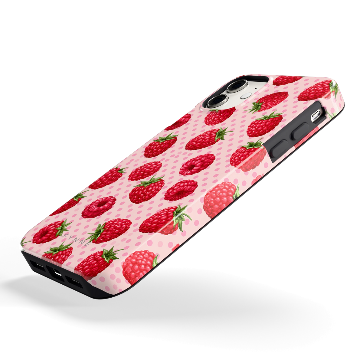 Frambozen Stippen hoesje voor iPhone 11, schuin