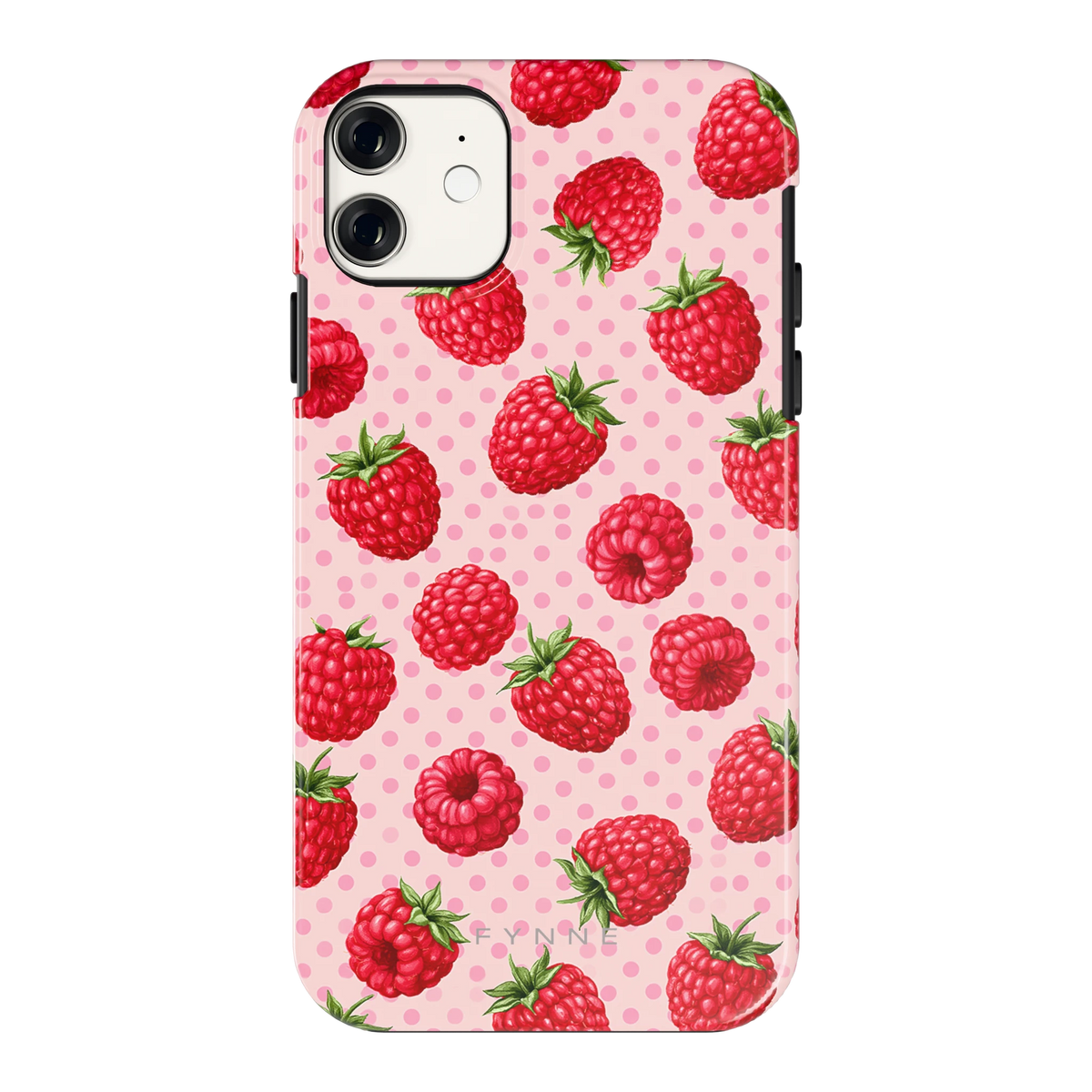 Frambozen Stippen hoesje voor iPhone 11, achterkant