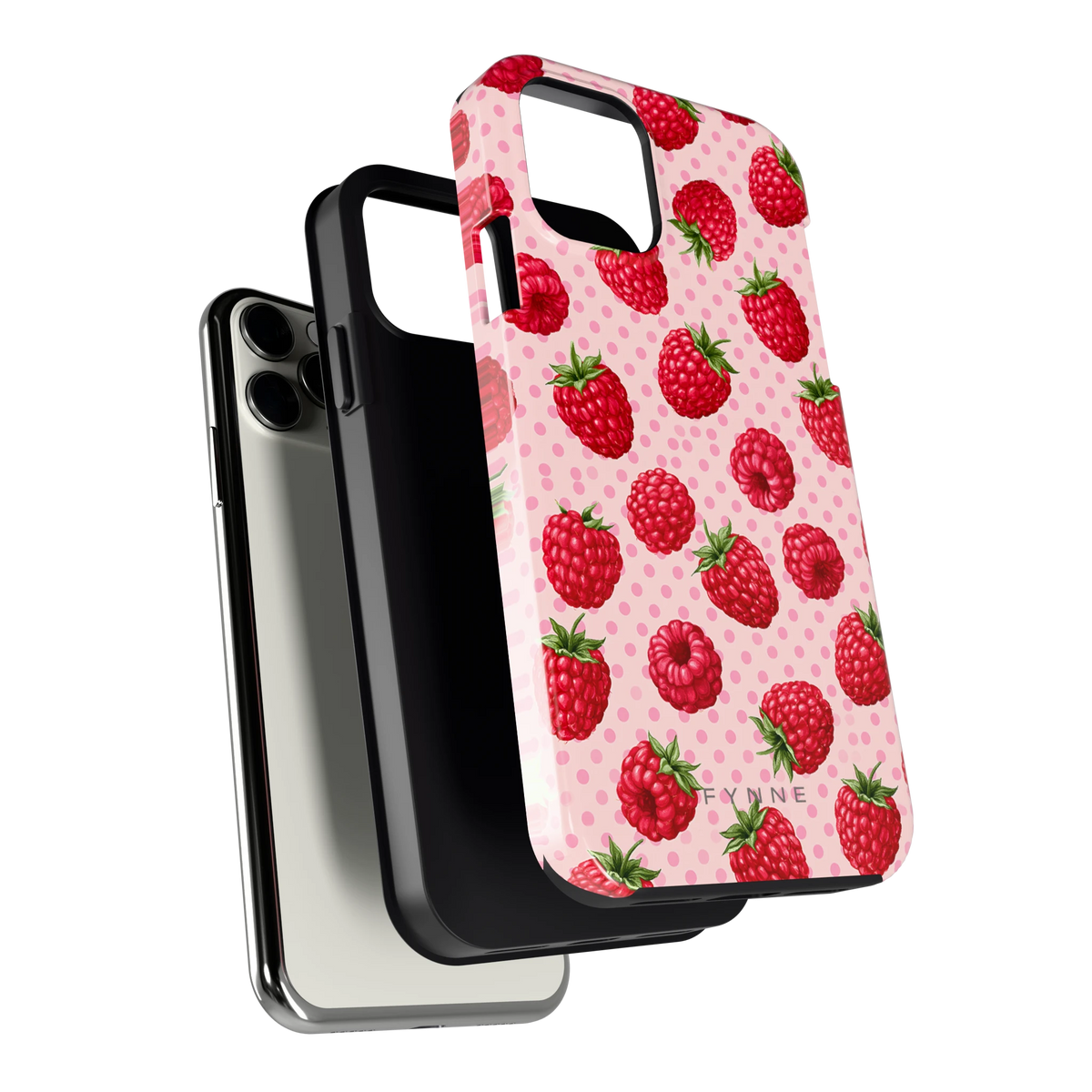 Frambozen Stippen hoesje voor iPhone 11 Pro, los van de telefoon