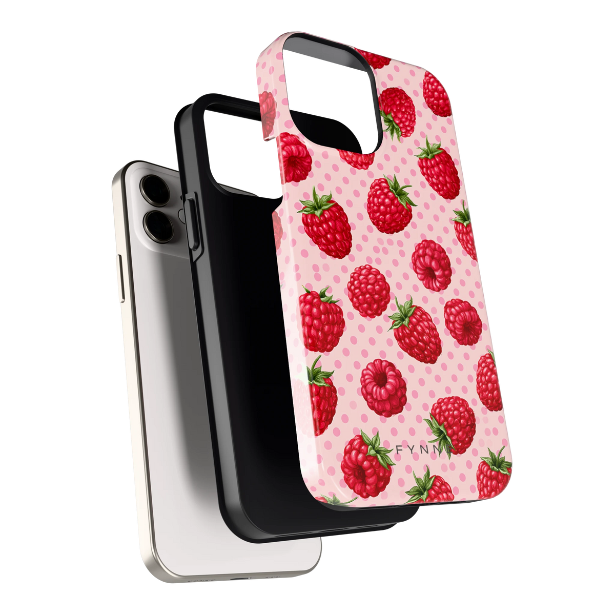 Frambozen Stippen hoesje voor iPhone 12, los van de telefoon