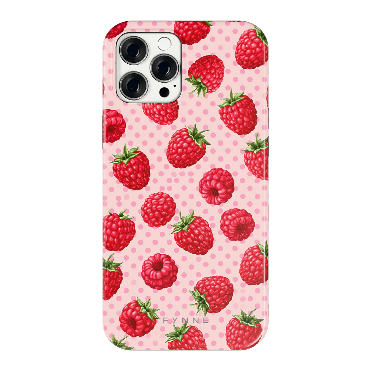 Frambozen Stippen hoesje voor iPhone 12 Pro Max, achterkant