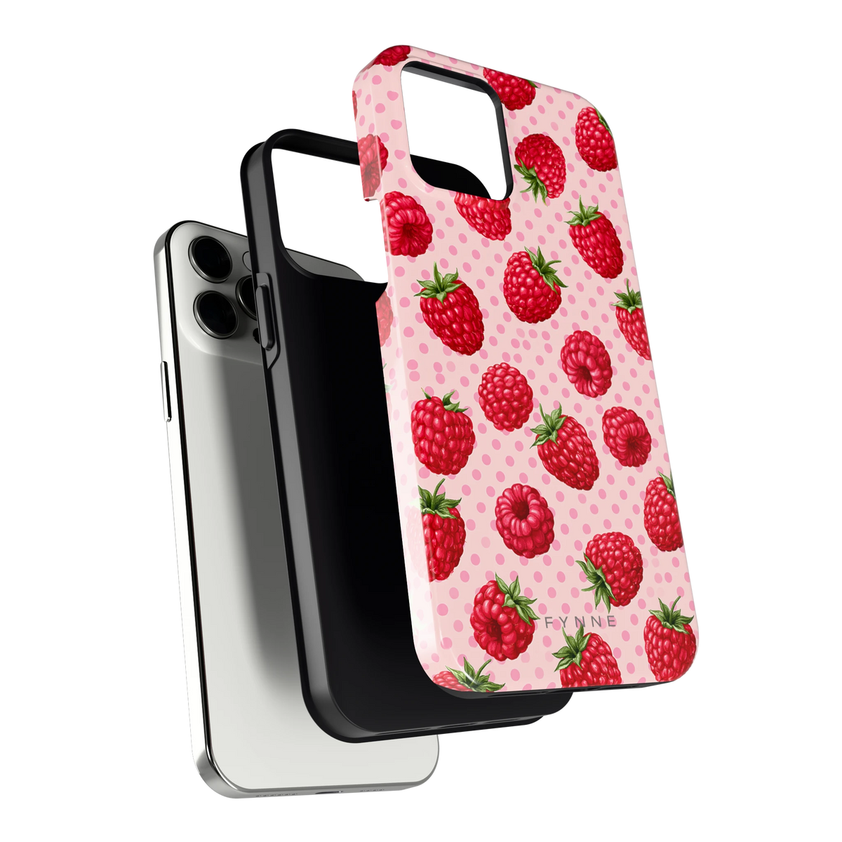 Frambozen Stippen hoesje voor iPhone 12 Pro Max, los van de telefoon