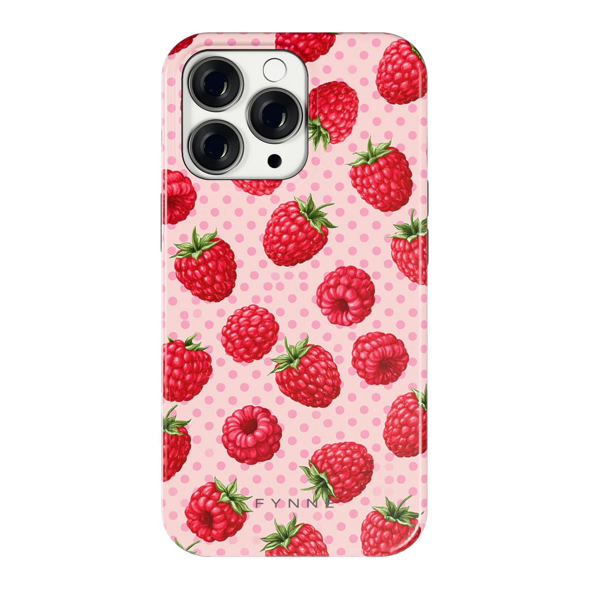 Frambozen Stippen hoesje voor iPhone 13 Pro, achterkant