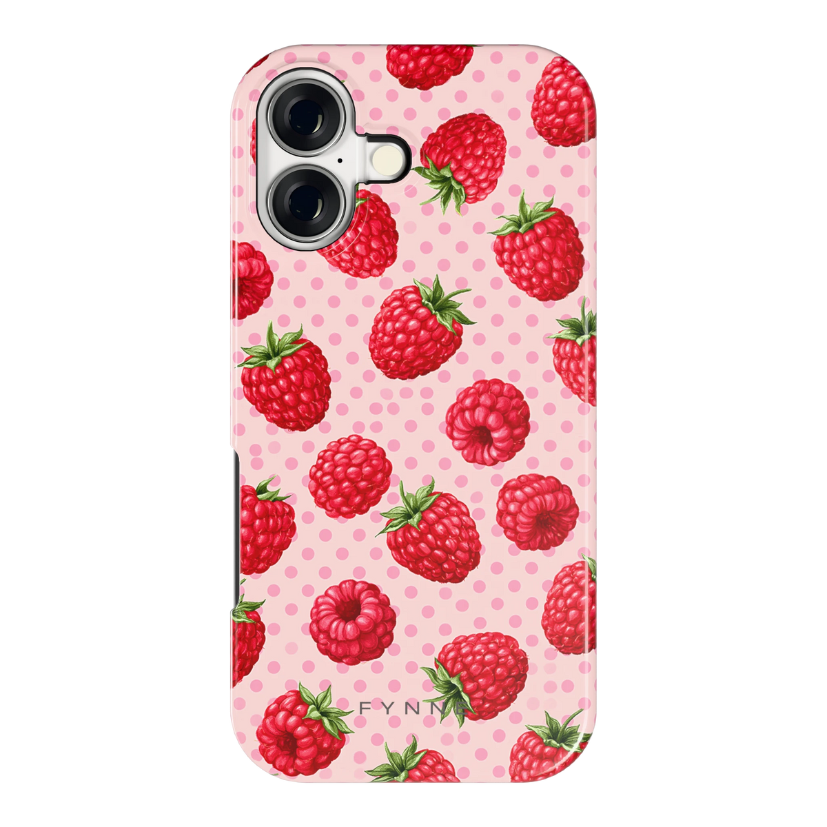 Frambozen Stippen hoesje voor iPhone 17, achterkant