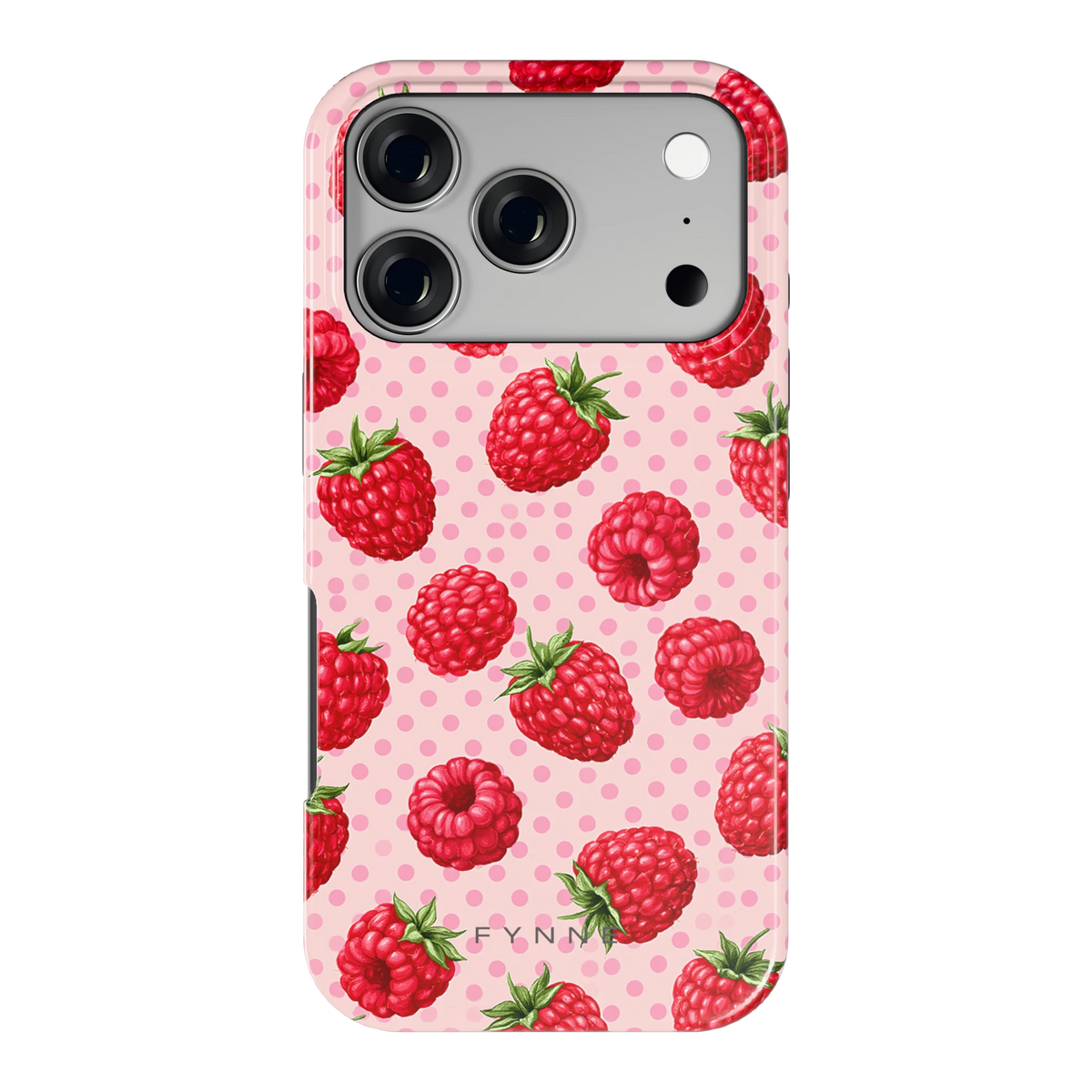 Frambozen Stippen hoesje voor iPhone 17 Pro, achterkant