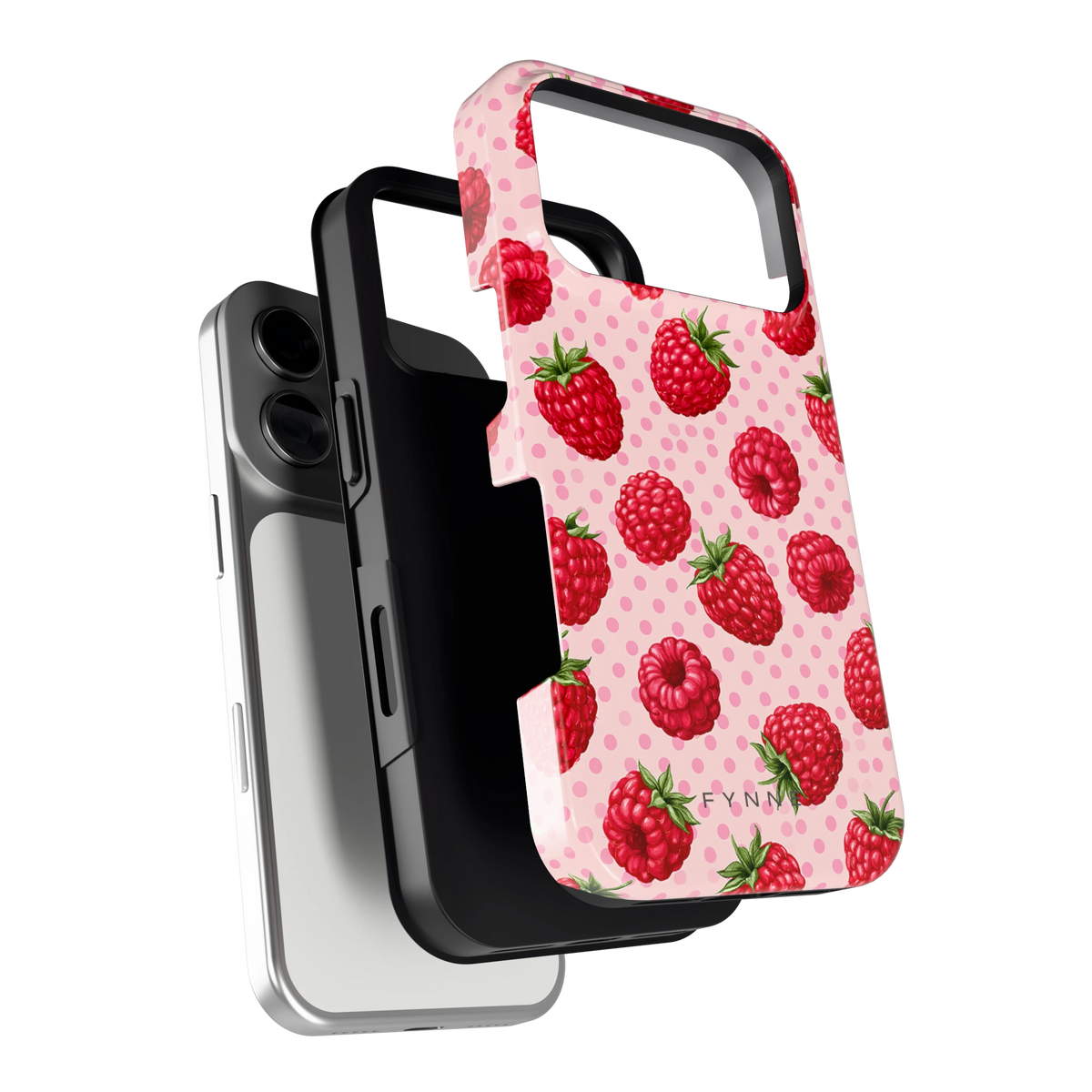 Frambozen Stippen hoesje voor iPhone 17 Pro, los van de telefoon